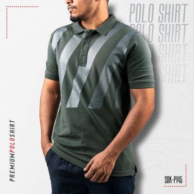 Striped Polo Olive