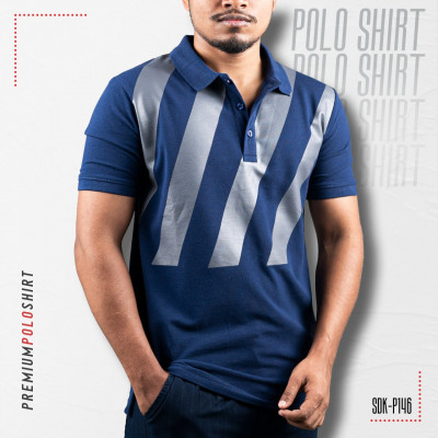 Striped Polo Blue